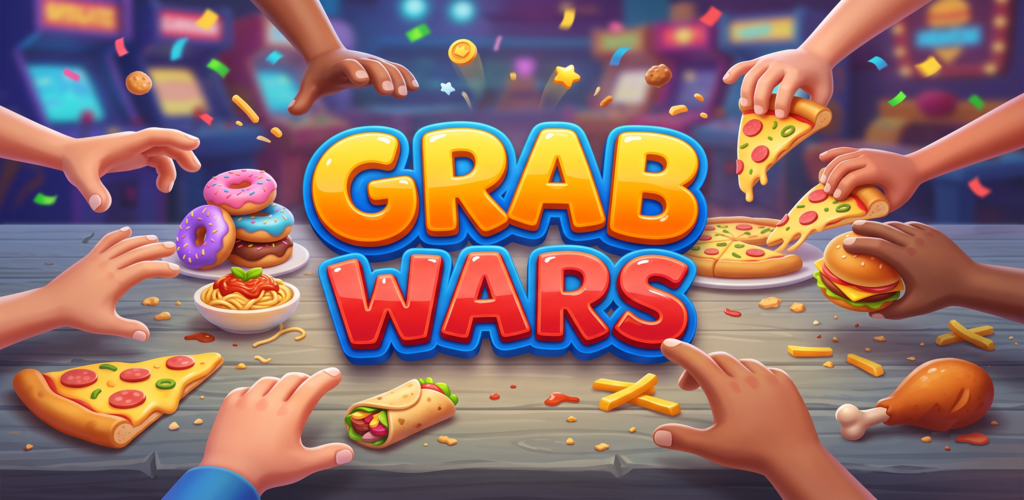 GrabWars — hands grabbing food around a table